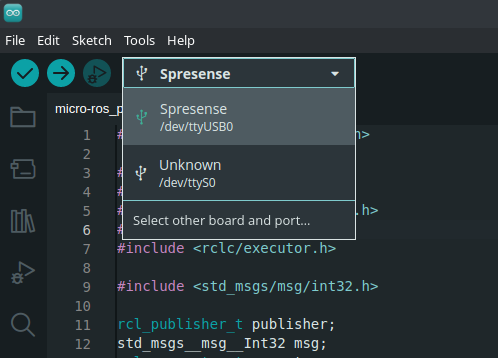 arduino select spresense
